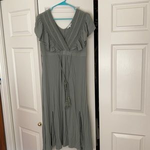 Baltic Born Jennifer Deep V Maxi Dress Sage